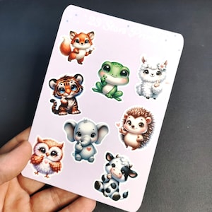 Pegatinas coreanas, pegatinas impermeables, corazón de dedo, hoja de pegatinas de animales lindos, Kdrama, Kpop, Corea del Sur, regalo de Kdrama, regalo de Kpop,