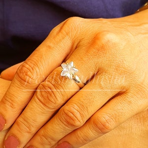 5 ct Diamond Ring-Solar Diamond Ring-Handmade Ring-925 Sterling Silver Ring-Women&#39;s Ring-Solitaire Engagement Ring-White Star diamond ring