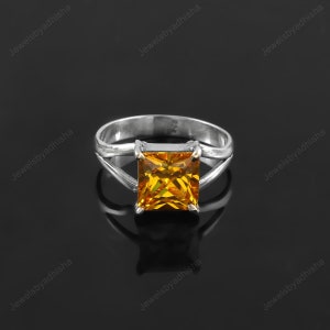 Natural Citrine Ring, vintage statement art deco ring 925Sterling Silver Ring, Handmade Ring, Solitaire Ring,  Engagement Ring, yellow Ring