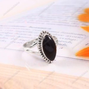 Black Onyx Ring, Natural Onyx Ring 925 Sterling Silver Ring,Handmade Ring, Black Ring, Women&#39;s Ring, Gemstone Ring, black onyx, Gift For Her