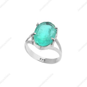 Aquamarine Ring-Natural Aquamarine-Rings-March Birthstone-925Sterling Silver Ring-Filigree Ring-Solitaire Ring-Engagement Ring-handmade ring