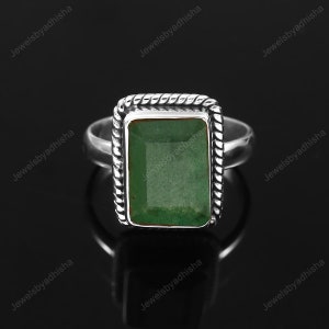 Natural Emerald Ring*925 Sterling Silver Ring*Art Deco Vintage Statement Ring*Emerald Jewelry*Handmade Ring*Birthstone Ring*May Birthstone