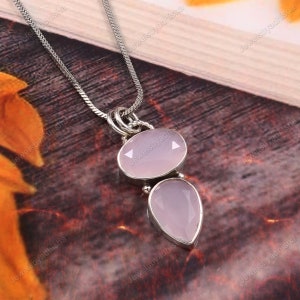 Natural Rose Quartz Necklace, 925 Sterling Silver Necklace, Necklace For Women&#39;s, Necklace Pendant, Handmade Necklace ,locket Jewelry, Gift