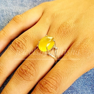 Stunning Citrine Ring,925 Sterling Silver Ring, Handmade Ring,  Gemstone Ring, Prong Ring, Yellow Ring, Women&#39;s ring art deco vintage ring