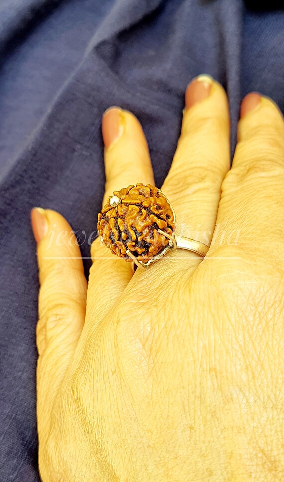 Natural Rudraksha Ring five Faced Rudra Ring 925 Sterling Silver shiva Ring spiritual Gifts yoga Ring religious Ring meditation Ring rudra Etsy