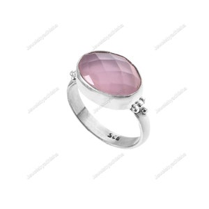 Natural Rose Quartz Ring*925 Sterling Silver Ring*Handmade Ring*Pink Gemstone Ring*Women&#39;s Ring*Valentine&#39;s Gift*girls Jewelry vintage ring