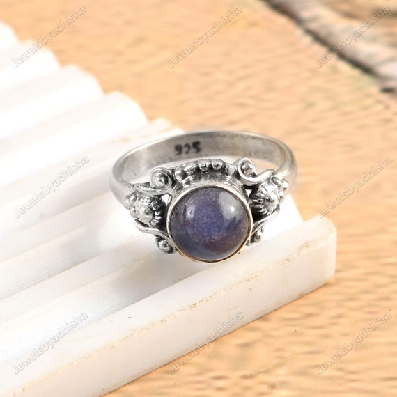 Handgefertigter 925 Sterling Silber Ewigkeit Ring – 3 Stein Tansanit, Art Deco, UK