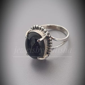 Black Onyx Ring, Natural Onyx Ring 925 Sterling Silver Ring,Handmade Ring, Black Ring, Women&#39;s Ring, Gemstone Ring, black onyx, Gift For Her