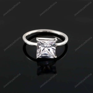 5 ct Diamond Ring-Solar Diamond Ring-Handmade Ring-925 Sterling Silver Ring-Women&#39;s Ring-Solitaire Engagement Ring Art Deco vintage ring