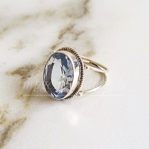 Anillo de cuarzo lavanda * Anillo de plata de ley 925 * Anillo de cuarzo * Anillo hecho a mano * Anillo de piedra preciosa lavanda * Anillo de mujer * Regalo para papá * Anillo de promesa