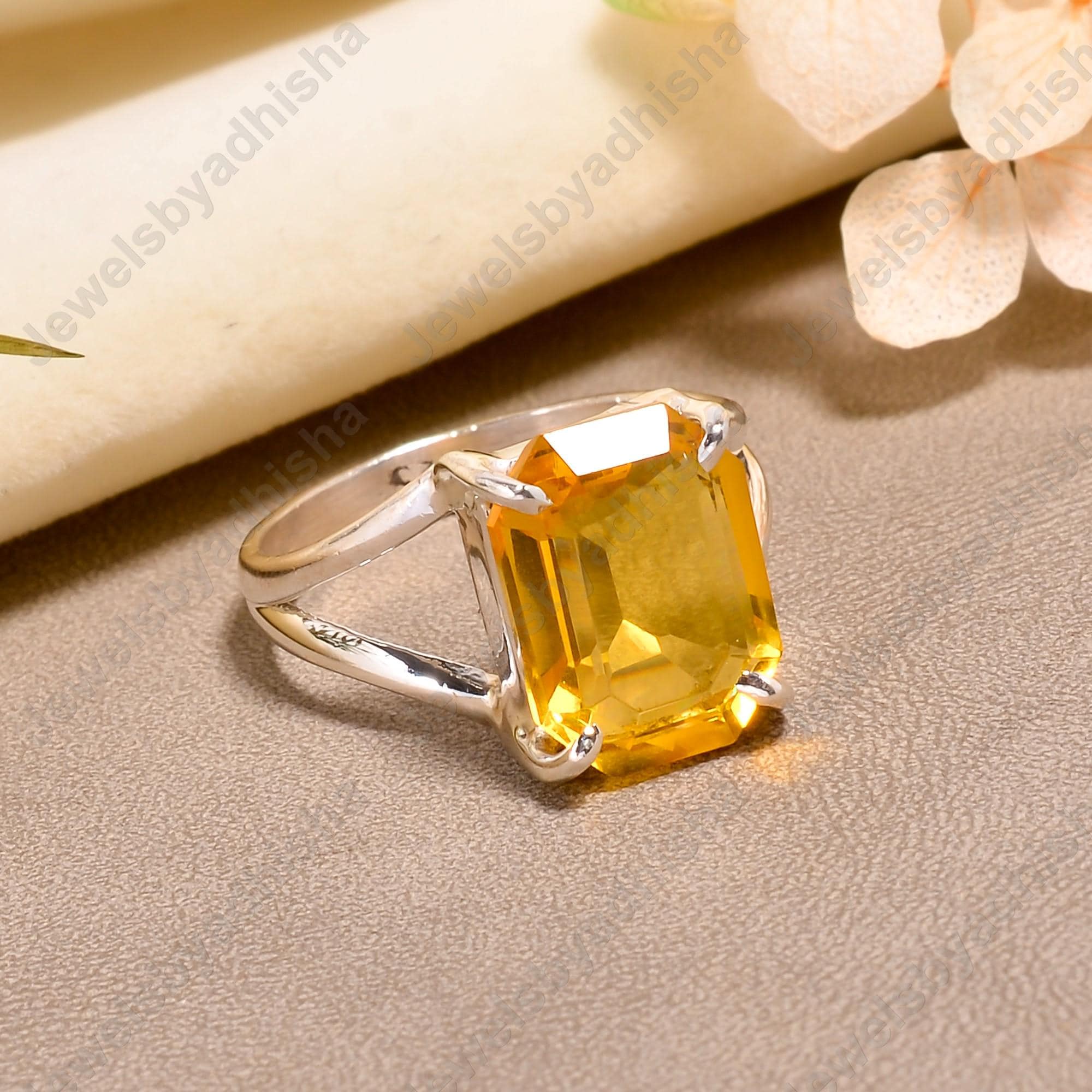 Gelber Saphir Ring*925 Sterling Silber Ring*Saphir Ring*Handgefertigter Ring*Verlobungsring*Glaubensring*Vorschlagsring*Hochzeitsring*Geschenk für Sie