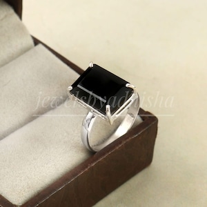 Natural Black Onyx Rings,925 Sterling Silver Ring, Handmade Ring, Solitaire Ring, statement rings Octagon Ring, Onyx Ring, Engagement Ring