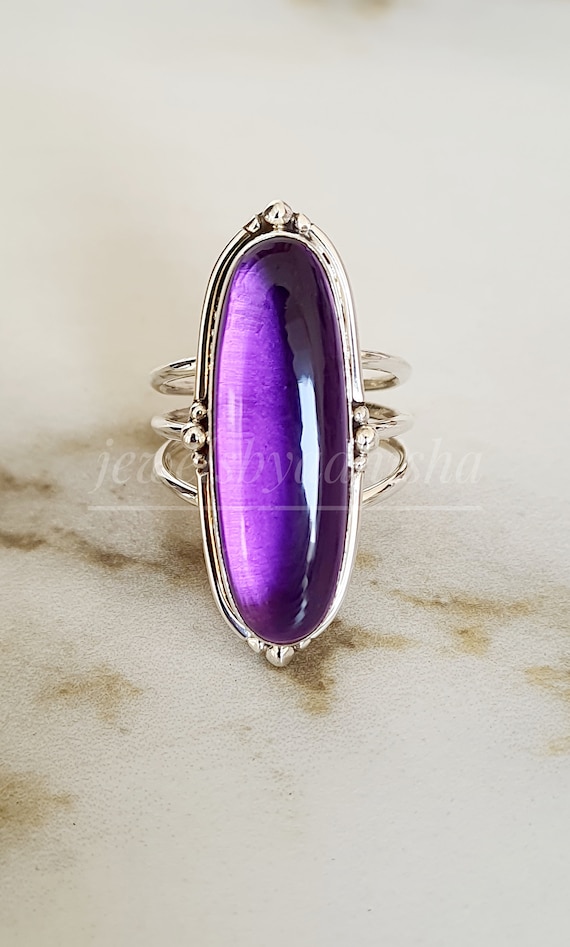 Bague Femme En Argent Sterling 925 Avec Améthyste - Style Vintage - Neuf Avec Étiquettes