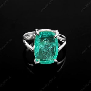 Aquamarine Ring-Natural Aquamarine-Rings-March Birthstone Ring-925 Sterling Silver Ring-Filigree Ring-Cushion Cut Ring-Engagement Ring-Gift