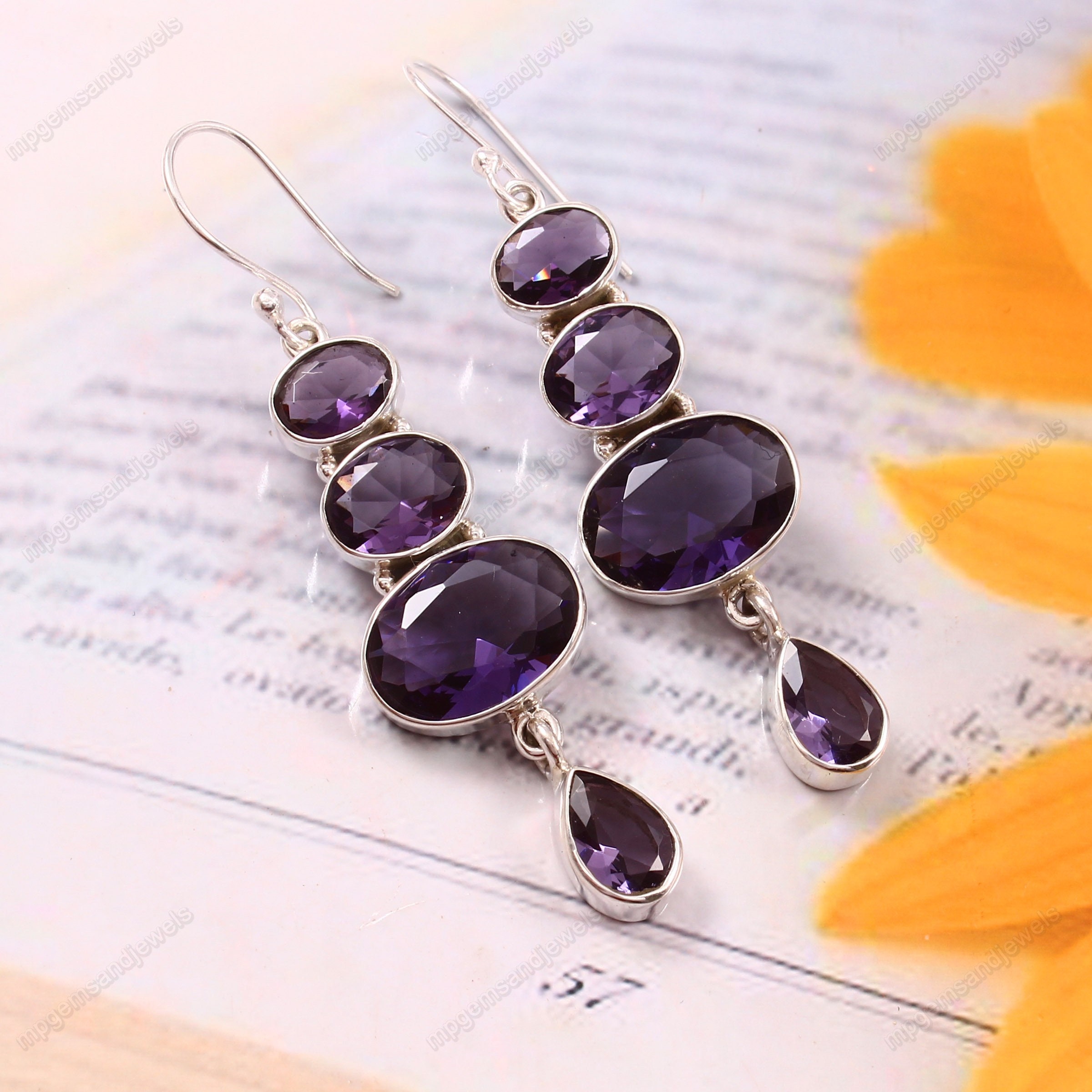 Real amethyst earrings sale