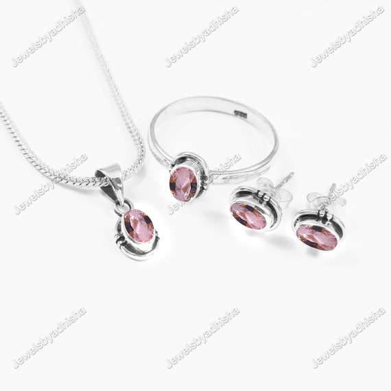 Parure De Bijoux 3 Pièces Argentée Avec Pierres Blanches - Zirconia Cubique, Acier Inoxydable