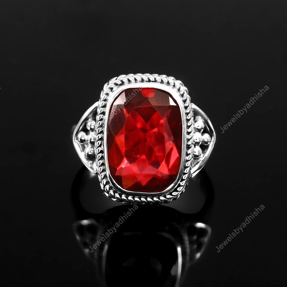 スターリングシルバー 天然 モザンビーク ガーネット テニス ブレスレット(25 CT.T.W) 7 インチ 925スターリングシルバーラウンド天然モザンビークガーネット4.5mm