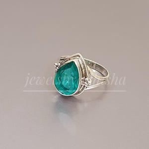 Paraiba Tourmaline  Ring*Art deco Ring Paraiba Jewelry*925Sterling Silver Ring*Birthstone Ring*girls rings*Handmade ring Tourmaline jewelry