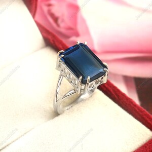 London Blue Topaz Ring, Blue gemstone Ring, December birthstone, 925 Sterling Silver Ring, Blue Topaz Ring, blue topaz, topaz, Gift for her