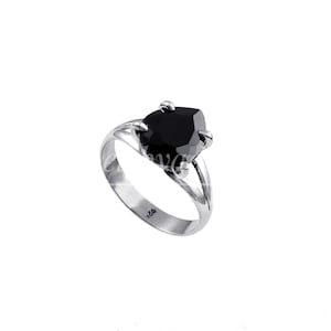 Natural Black Tourmaline Ring, Tourmaline Ring, 925 Sterling Silver Ring, Gemstone Ring, Women's Ring, Handmade Ring, art deco vintage rings