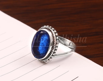 Tanzanite Ring-Natural African Tanzanite-Handmade Ring-December Birthstone 925 Sterling Silver Blue Ring-Gift