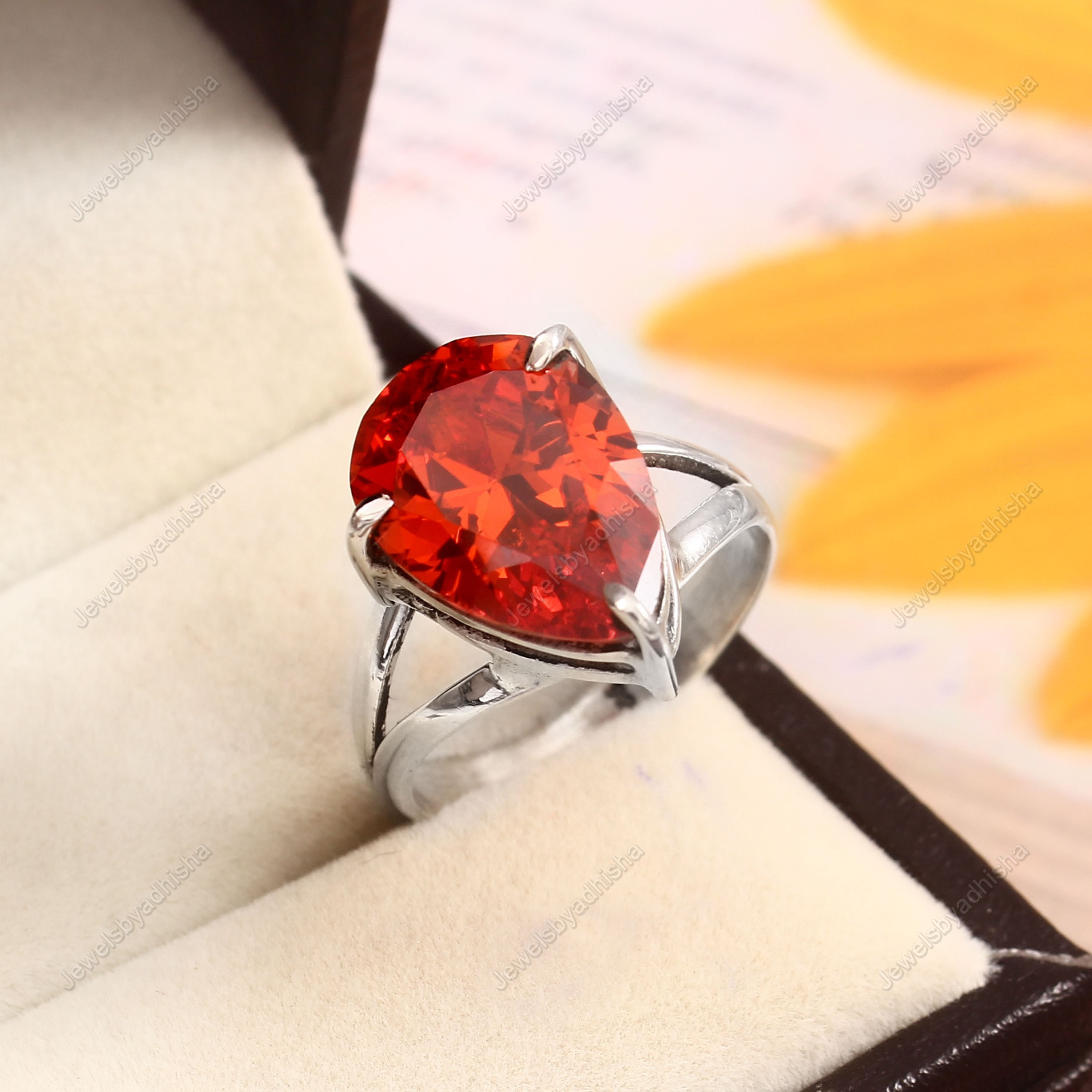 Orange topaz 2024 engagement ring