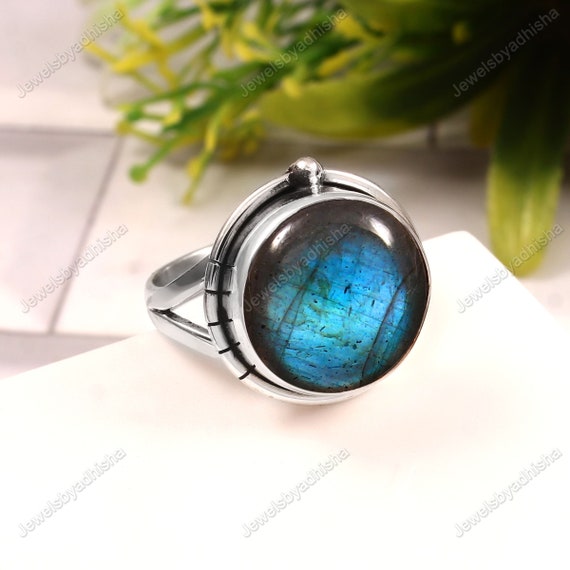 ラブラドライトリング*天然宝石*925スターリングシルバーリング