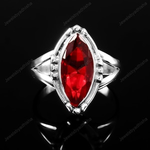 Garnet Ring-Natural Garnet Gemstone Ring-January Birthstone ring-Art deco Ring-925 Sterling Silver Ring-vintage jewelry-Jewelry-Gift for mom