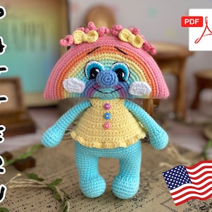 Crochet pattern Doll Funny Rainbow. Tutorial Rainbow in English in PDF. Amigurumi Rainbow. Doll Patterns.