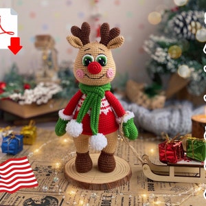 Crochet Pattern Doll Christmas Deer. Amigurumi pattern Deer. TUTORIAL Doll Deer in English, in PDF.  Christmas Pattern.
