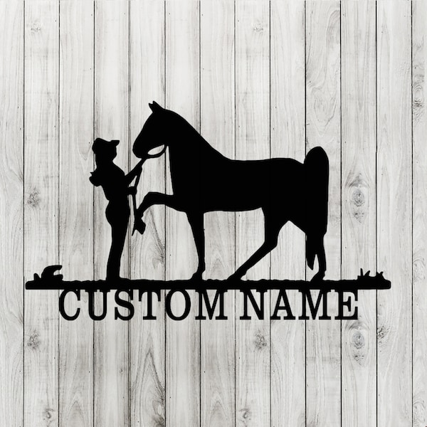 Custom Horse Metal Wall Art, Farmhouse Name Decor, Personalized Horse Farm Name Sign, Gift for Horse Lovers.