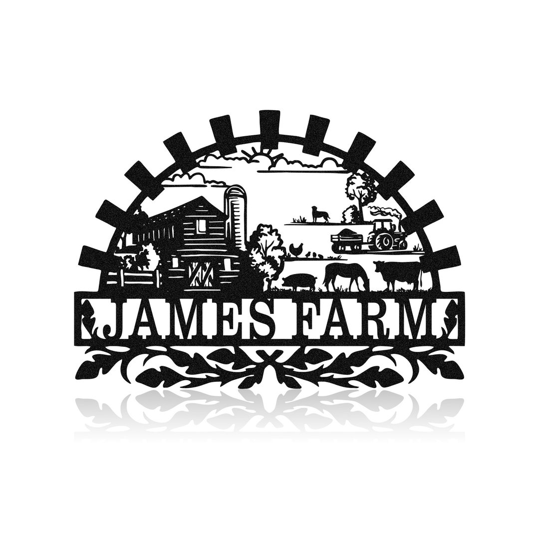 Custom Countryside Scene Metal Wall Art Farmhouse Cattle Afcultures