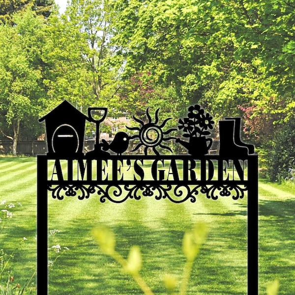 Personalized Garden Sign, Custom Yard Sign With Stake, Outdoor Garden and Décor, Garden Sign Stake, Gartendeko Personalisiert, Yard Gifts.