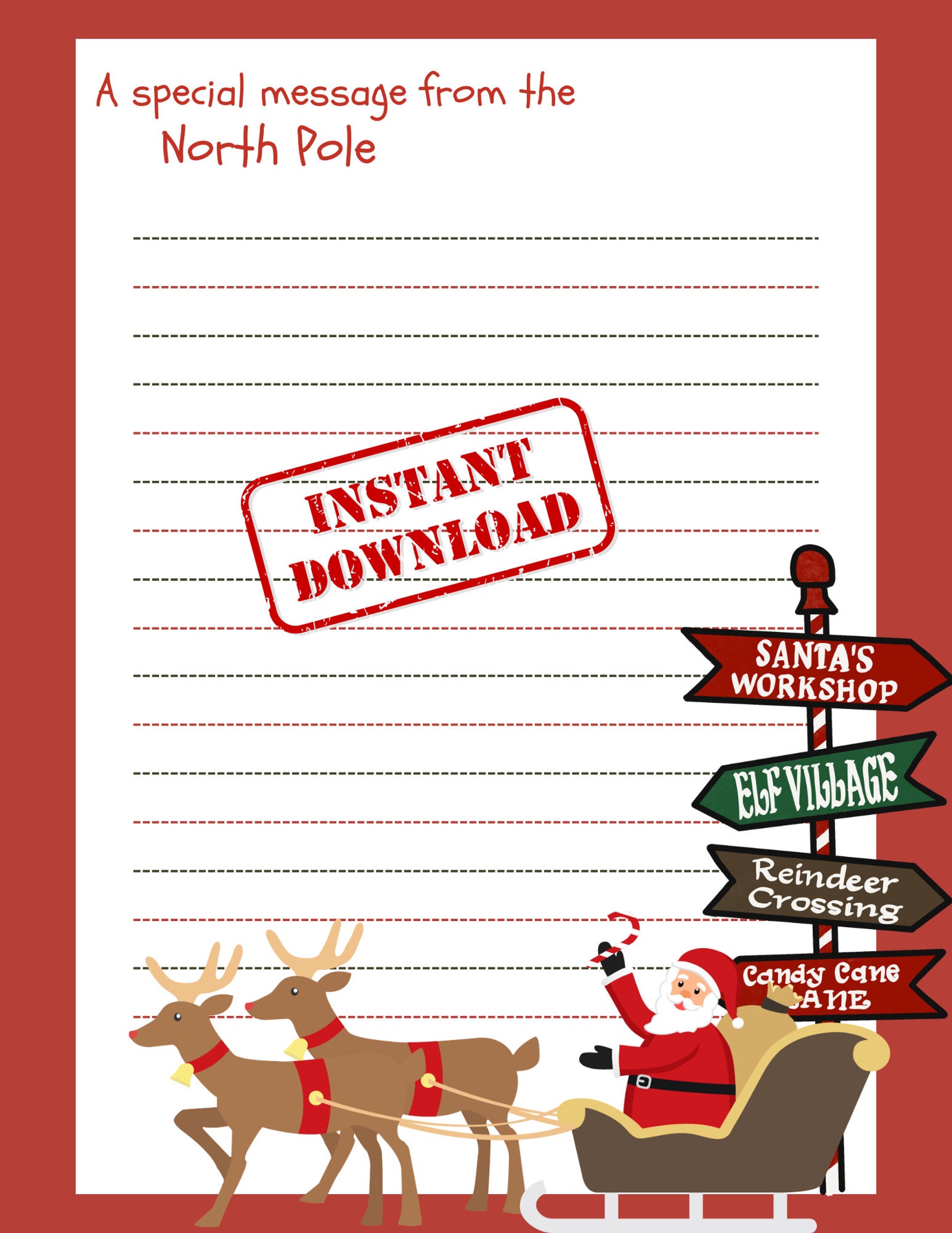 Letter From North Pole| Letter From Santa| Christmas Letter - Etsy