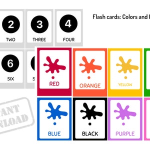 Toddler Flash Cards. Colors and Numbers 1-10