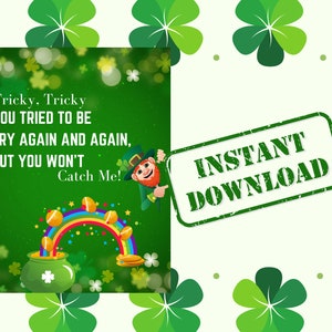 Printable Leprechaun Letter| Kids Leprechaun Letter| St. Patrick&#39;s Day Letter