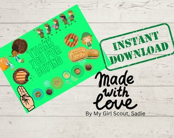 Girl Scout Cookie Thank You Tags | Printable File (Instant Download)