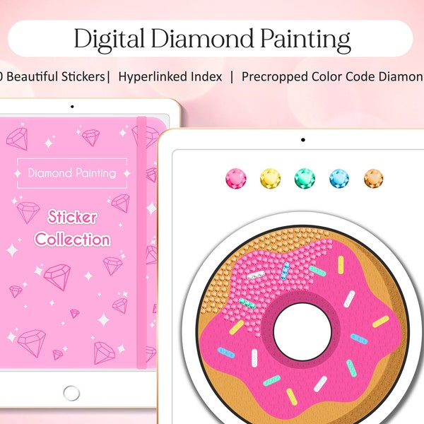 Digital Diamond Painting Sticker Collection Diamond Art Digital Book for iPad Digital Stickers 3D Stickers GoodNotes Planner