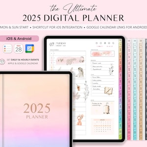 2025 Digital Planner, iPad Planner, Apple & Google Calendar, Daily Weekly Planner, GoodNotes Planner, Minimalist Planner, Digital Calendar