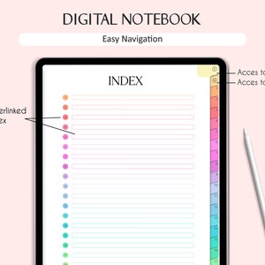 Digital Notebook for iPad & Tablets | 20 Tab Hyperlinked Notebook ...