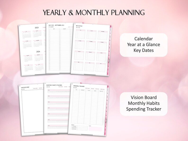 Digital Planner linked to Google Calendar, Set Reminders 2023 2024 Mid Year Planner, Goodnotes Portrait Planner, Google Calendar Links image 8