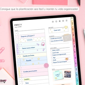Planificador digital español 2024 con enlaces a Google Calendar para configurar recordatorios, planificador de iPad y tableta, diario de retratos, plantillas minimalistas imagen 7
