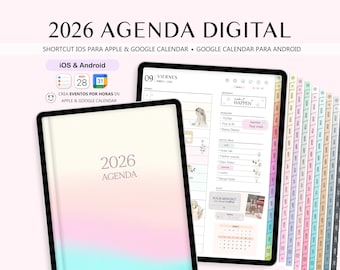 Planificador digital 2026 para iPad y Android (enlaces a Apple y Google Calendar) Planificador GoodNotes