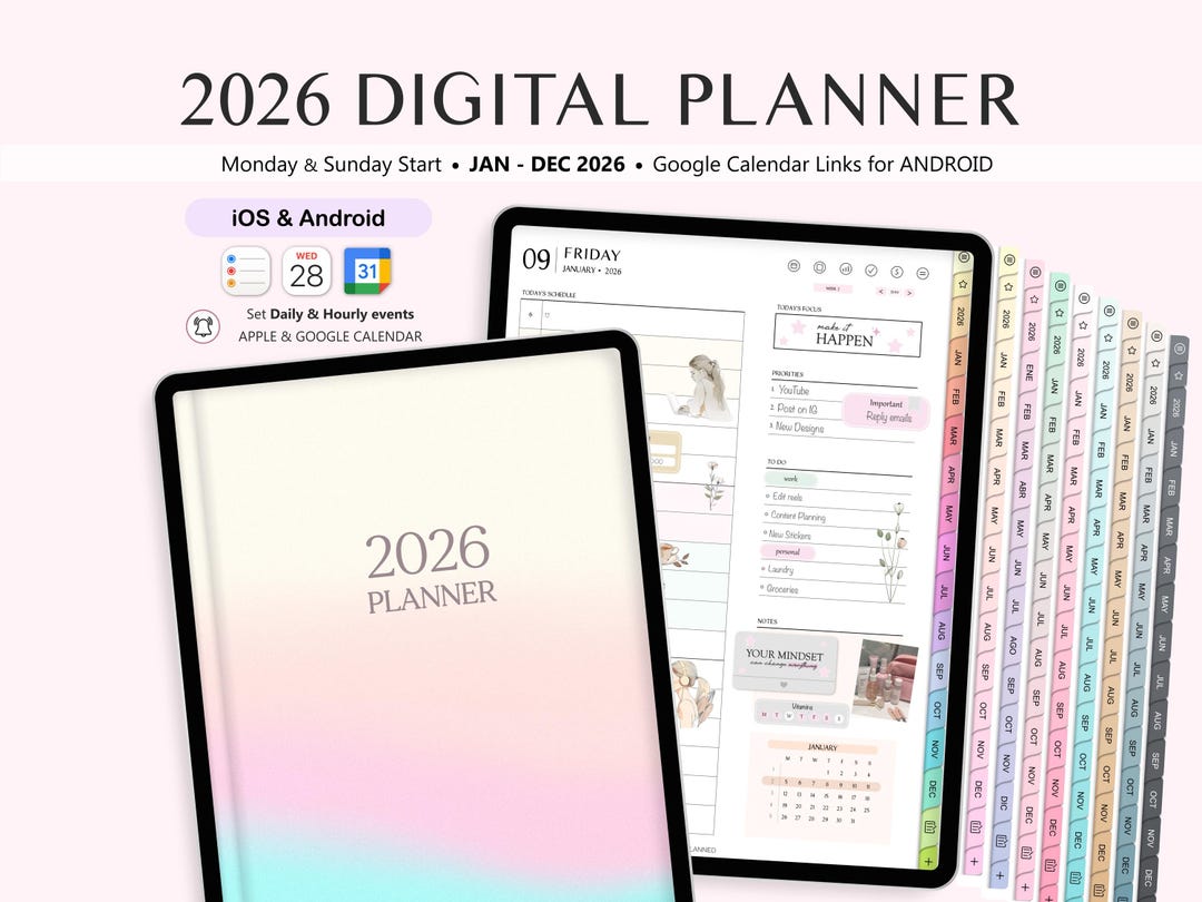 2026 Digital Planner, Dated Life Planner, Monthly Weekly Daily Planner ...