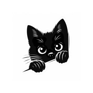 Adorable Black Cat Kiss-Cut Stickers | Cute Cat Decals for Cat Lovers, Laptop Stickers, Pet Lover Gifts, Fun Home Decor
