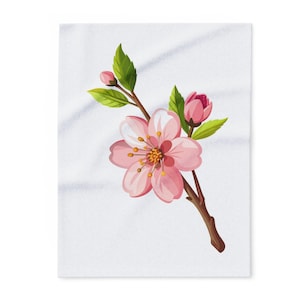 Cherry Blossom Arctic Fleece Blanket, Cozy Throw, Floral Decor, Spring Gift, Home Snuggle Blanket, Soft Warm Decorative Blanket