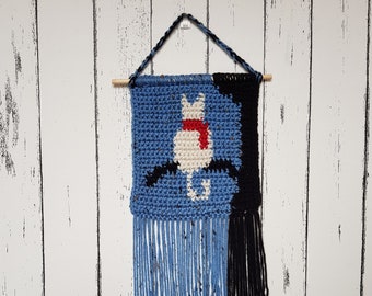 Crochet Cat Wall Hanging Pattern: Winter Tree Decor (PDF Pattern)