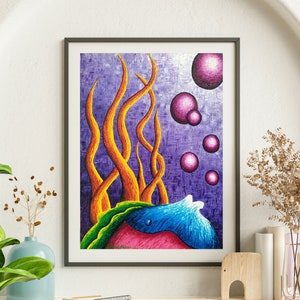 Colorful Fish Painting Printable: Original Nursery Wall Art (Digital Download)