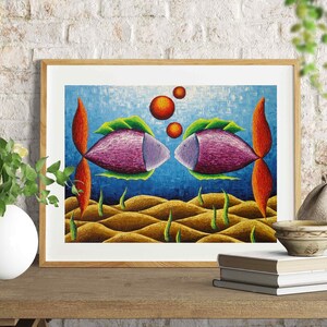Abstract Goldfish Painting: Colorful Fish Lover Art (Downloadable Prints)