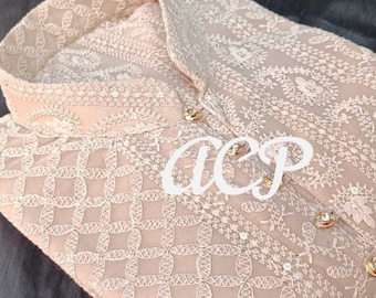 Cotton Chikankari Kurta för män: Traditionell bröllopsoutfit